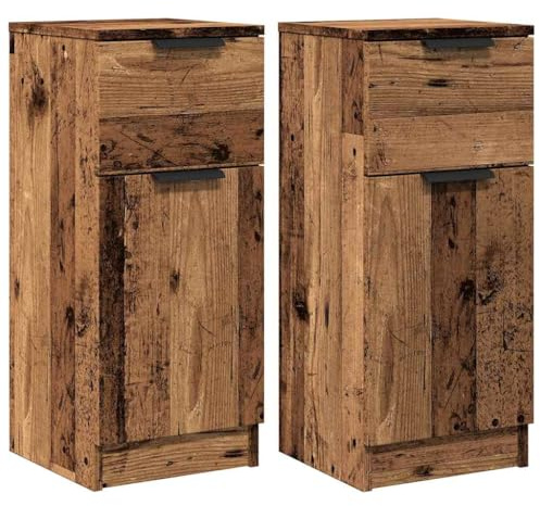 vidaXL Sideboards 2 STK. Altholz-Optik 30x30x70 cm Holzwerkstoff