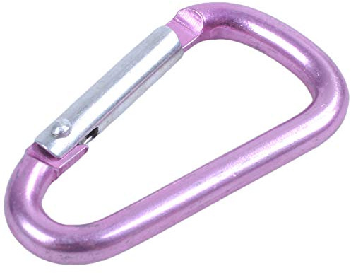 Asyduey Rosa Aluminium-Legierung D-Shape Federbelastet Verschluss Karabiner