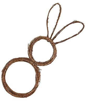 Cabilock Rattan-Kaninchen-Girlande Rattanhasen Osterdekorationen Im Freien Osterwimpeldekorationen Osterhasen-Dekoration Für Den Tisch Ornamente Figur Wanddekoration Aus Korbgeflecht Brown
