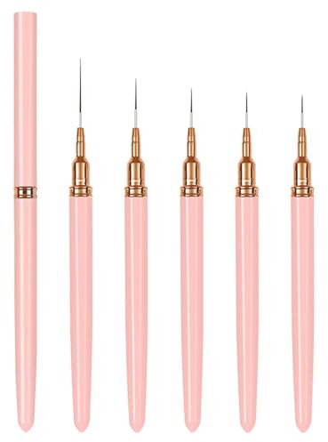 5Pcs Nails Art Brushes Super Fine Thin Liner Nails Brush Set For Nails Gel Polish Painting Designs Gifts For Women Girls