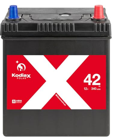 Kodiax ASIA A42R BL Autobatterie 12V 42Ah mit Bodenleiste 340A/EN mit Bodenleiste, Pluspol Rechts