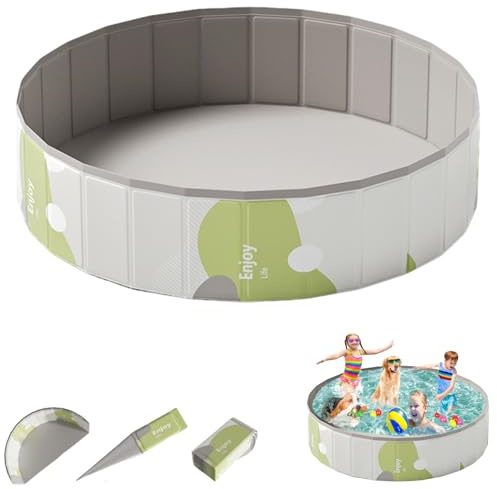 hundepool klein,hundepool 80x20,planschbecken Hund,Hunde Pool groß,Dog Pool for Large Small Dogs, Foldable Dogs Cats Pool Paddling Pool, Thickened PVC Dog Bathtub, Portable Dog Paddling Pool-A||80CM