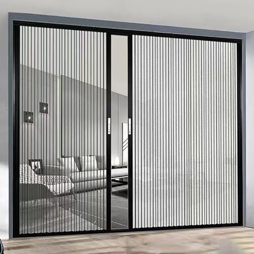 Concertina Foldable Door 220 Cm 210 203 198 Cm Tall Large Acrylic Glass Folding Doors with Aluminum Frame, Clear Indoors Invisible Sliding Door Gate with Safety Lock for Kitchens/ Washroom(202x203cm)