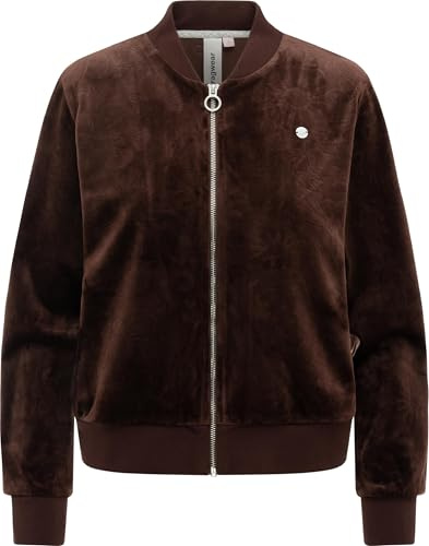 Ragwear Damen Sweatjacke kuschelig weiche Trainingsjacke Sportjacke in Samt-Optik Doron Embossed XS-3XL