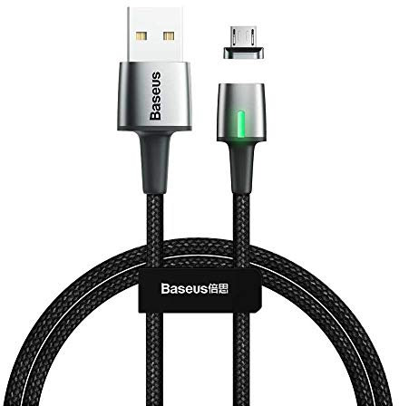 Baseus Micro USB Magnetic Zinc Cable 2.4A 1m Black (CAMXC-A01)