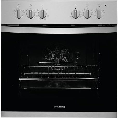 Privileg PHVK3 NN5F IN Einbauherd / 65 L/Edelstahl Einbau-Herd/Multifunktions-Umluftherd mit 5 Funktionen/Vollglasinnentür, 2-fach verglast