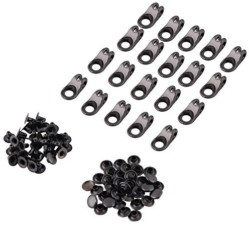 Walfront 20 Sets Shoe Lace Hooks Lace Fittings with Rivets Alloy Boot Lace Safety Shoelace Buckles for Climb Hiking Shoes Work Outdoor Mountaineering Boots(Grey)