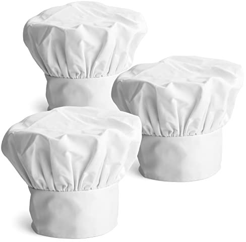 joeji's Kitchen 3-teilige Kochmütze Unisex Poly-Baumwolle, verstellbar elastisch für Erwachsene Kochmütze