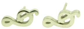 Edelstahl Ohrstecker Musik Note Notenschlüssel Stecker silbern Ohrringe