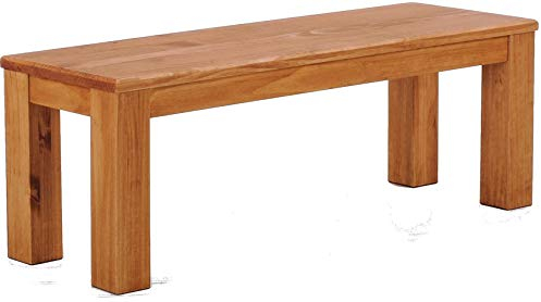 B.R.A.S.I.L.-Möbel Brasilmöbel Sitzbank 120 cm Rio Classico Honig Massivholz aus Pinie, Verschiedene Größen & Farben, ideal für Esszimmer & Küche