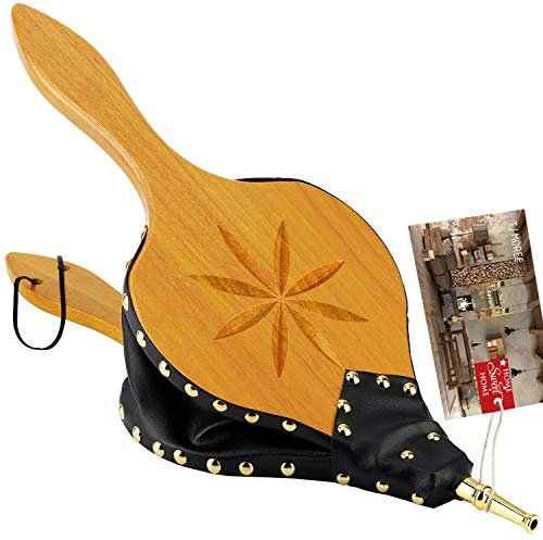 TJ.Moree Soufflet de cheminée intérieur 48,3 x 20,3 cm Grand souffleur à Bois avec Sangle de Suspension, Long Manche, buse en métal, Excellent Outil pour cheminée, Foyer, poêle à Bois, Barbecue