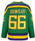 Bombay # 66 Mighty Ducks Vintage Hockey Trikots Filmhockey Trikot S-XXXL,XL