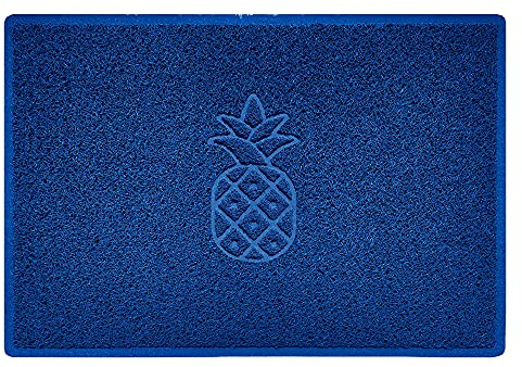 Nicoman Pineapple Embossed Shape Door Mat Dirt-Trapper Washable Barrier Doormat-(Use Indoor or Sheltered Outdoor)-(90x60cm/3x2ft,Large) Blue