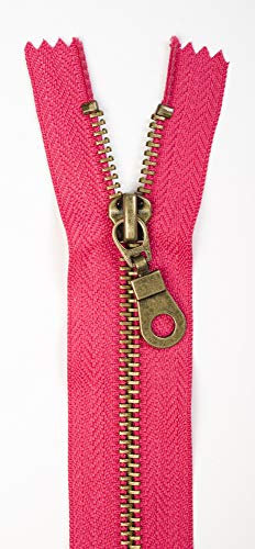 Jajasio 3 Stk. Reißverschluss Metall Messing nicht teilbar in 13 Farben pink 14cm Metallreißverschluss für Jacken Taschen Hose Geldböre Jeans