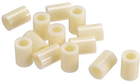 sourcing map 50 Stück ABS Runde Distanzscheibe Innendurchm. 8.2 mm Außendurchm. 14 mm Länge 20 mm Kunststoff Abstandshalter für 3D Drucker, TV Wandmontage Steckdose Beige