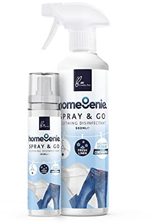 HomeGenie - Spray & Go Clothing Disinfectant - 100ml + 500ml (Twin Pack)