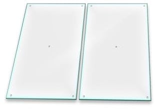 Herdabdeckplatte Abdeckung Ceranfeld Abdeckplatte Schneidebrett 2-Teilig 60x52 Durchsichtig Spritzschutz Glasplatte Ceranfeldabdeckung Schutz Herdschutz Sicherheitsglas Glasschneidebrett 2x30x52