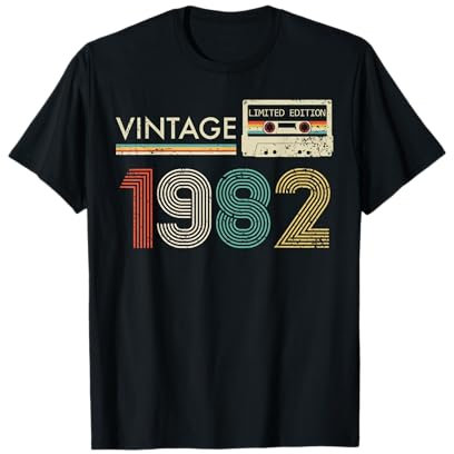 Classic 1982 Vintage Birthday Cassette Est 1982 Edition T-Shirt