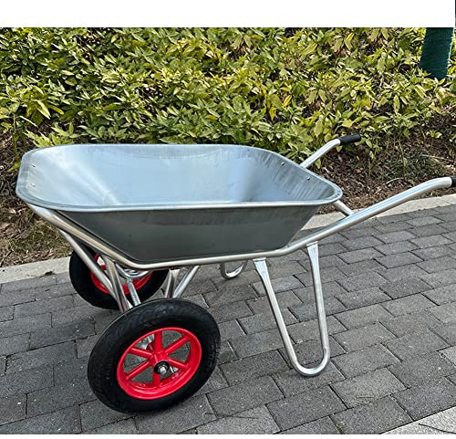Artiz Landwirtschaftliche Schubkarre, 2 Reifen-Schubkarren-Kippwagen Perfekt für den Transport von Sand, Schmutz, Gartenabfällen, Baudünger Trolley-Werkzeuge für die Baustelle