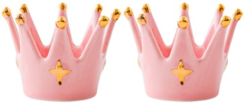 Garneck 2 Stücke Crown Keramik Kerzenhalter Chic Keramik Handwerk Vielseitig Schmuck Platte-dauerhafte Material Home Decor Zubehör