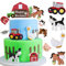 MEZHEN Kuh Tortendeko Tier Muffin Deko Geburtstag Bauernhof Cake Toppers Pferd Kuchen Dekoration Happy Birthday Kindergeburtstag Deko Ländlich C