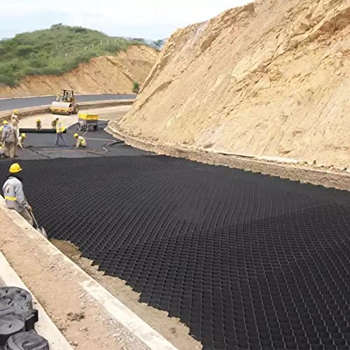 ZJKXJH Kiesgitter Heavy Duty Driveway Grid, Parkplatz Schotterstabilisator Geogitter, Zelluläre Durchlässige Pflastersteine Für Kies-, ERD-, Schlamm- Und Sandfüllungen