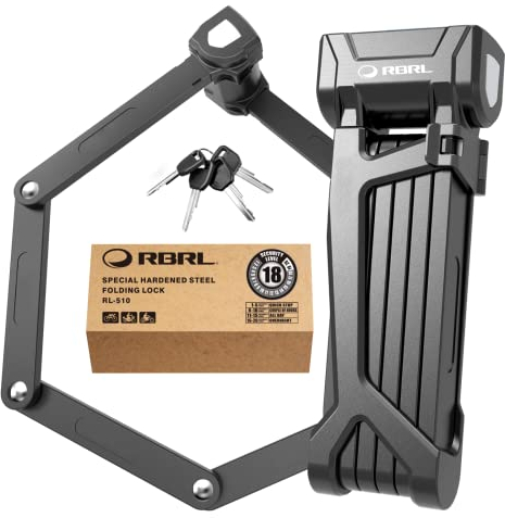 RBRL Lucchetto Bici, 75 cm Lucchetto Bicicletta Antifurto Pieghevole Portatile Catena Bici, Altamente Sicuro e Durevole Lucchetto Bicicletta Antifurto, Livello di Sicurezza 18