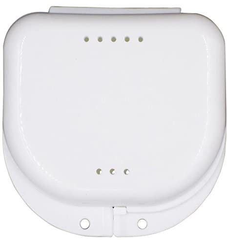Colla per gioielli scatole per apparecchi dentali dentu scatola da bagno dentale contenitore falso contenitore per la cura della colla per denti (White, One Size)