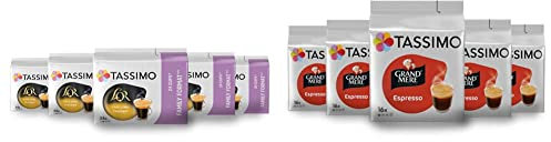 Tassimo Café Dosettes - 120 boissons L'Or Long Classique (lot de 5 x 24 boissons) & Café Dosettes - 80 boissons Grand Mère Espresso (lot de 5 x 16 boissons)