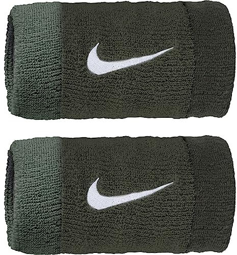 Coppia Polsini Tennis lunghi NIKE Swoosh Double Wide più colori (OIL GREEN/MEDIUM OLIVE/CARGO KHAKI)