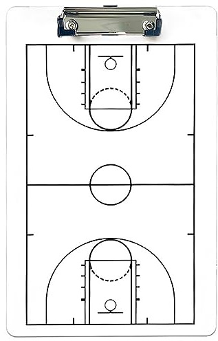 SIDID Tragbares Basketball Coaches Writing Board Doppelseitiges Löschbares Basketball-taktiktafel Schule Organizer Löschen Klemmbretter for Trainer, 35 x 22 cm