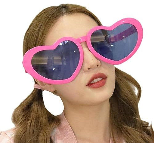 QRONCES Lustige herzförmige übergroße Brille für Partybrillen, Neuheit Brillen Erwachsene Brillen Selfie Requisiten Lustige Herzbrille Zubehör
