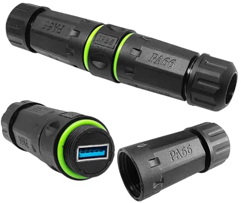 PENGLIN 2 Stück USB 3.0 Wasserdicht Buchse, Wasserdichter USB-Verlängerungskabel Durchgangsadapter, USB 3.0 Buchse zu Buchse Adapter