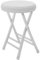 ILOOXI Klappbar Barhocker Gepolstert Barstuhl Stapelbar Klapphocker Runde Klappstuhl 150kg Kapazität Hocker Für Küche, Esszimmer, Büro(White)