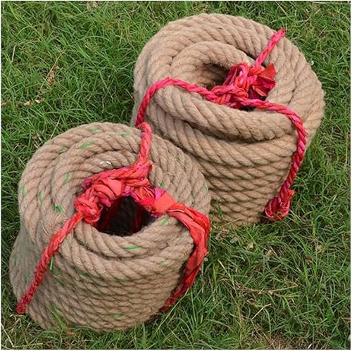 EFARMA Cuerda de Yute, Cuerda De Cáñamo Gruesa Natural De 12 Mm, Cuerda De Yute for Terrazas, Cuerda De Cáñamo Retorcida, Manualidades De Bricolaje, Jardinería, Atado(Size:12MM 50M)