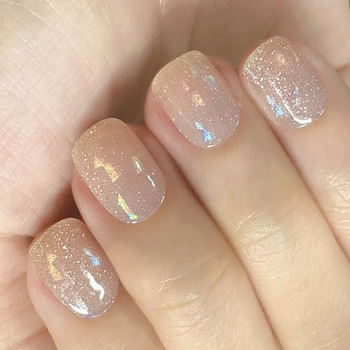 DANNI & TONI Halb ausgehärtete Gel Nagelfolien (Chandelier) golden Zellophan Katzenauge Glänzend uv Gel Nagelfolie Nageldesign Nagelfolie Selbstklebend Wraps 28 Aufkleber
