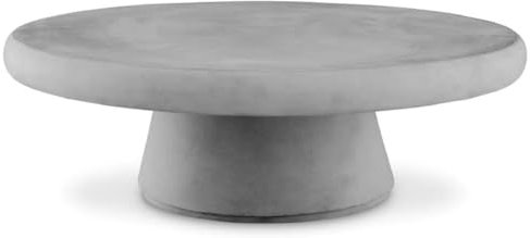 Casa Padrino Luxus Gartentisch Grau Ø 100 x H. 32 cm - Runder Garten Couchtisch aus glasfaserverstärktem Beton - Garten & Terrassen Möbel - Luxus Qualität
