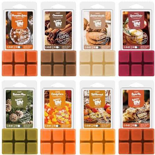 Salubrito Herbst Duftwachs für Duftlampe, Wax Melts Sojawachs Duftwachswürfel für Raumdüfte, Kürbisgewürz, Zimt, Herbsternte und Mehr, Geschenk für Frauen