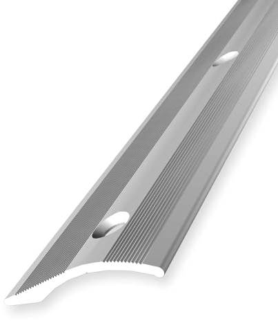 Höhenausgleichsprofil 2 x 40 x 1000 mm Ausgleichsprofil Anpassungsprofil Höhenausgleich Aluminium eloxiert Geriffelt Versenkt Gebohrt Silber