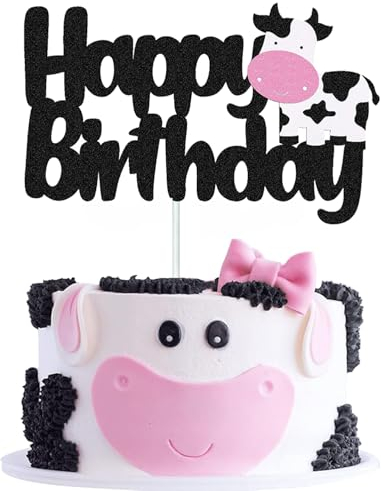 Cake Topper Vaca Lechera, Cupcake Topper Vaca Lechera, Adornos para Tartas Vaca Lechera, Decoracion Cumpleaños Tarta para Infantil
