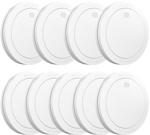 CPVAN Rauchmelder Vernetzt 10 Jahre Batterie mit Magnethalterung, TÜV Zertifiziert Funk Feuermelder | Ohne Bohren, Europäischen Norm EN14604 85dB Rauchwarnmelder, 9er Set