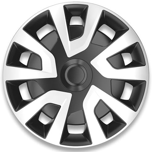 PETEX 16 Zoll Radzierblenden/Radkappen, 4 Stück, Auto, KFZ - Revo Van Bus Wohnmobil, ABS Kunststoff in schwarz/Silber