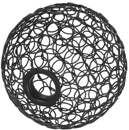 CANIGHT Nordischer Hängelampenschirm Kugelförmiger Drahtlampenschirm Metall Deckenlampe Für Flur Modernes Design Schwarz 30 Cm Durchmesser
