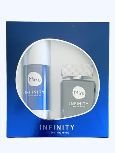 Miro Infinity pour Homme Parfüm-Set, Eau de Toilette und Deodorant für Männer - 75ml - 150ml