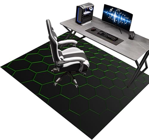 100 x 120 cm Office Gaming Chair Mat for Carpet, Desk Chair Mat for Hardwood Floor, Black Protector Rug