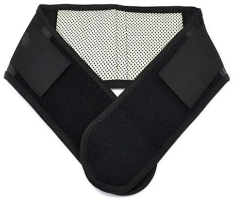 MADGININE Heated Back Support Magnetic Therapy Heat Belt for Back Pain Relief Adjustable Back Support Belt Self-Heating Back Support Suitable for Women and Men to Relieve Back Discomfort(Black)