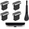 JIYIN 4 Stück Staubstecker, Handy Staubschutz Stöpsel Staub Stecker Schutzkappe Kompatibel mit I Phone 14 13 12 X XS XR Handy Staubschutz Phone Staubschutzstecker mit Reinigungsbürste(Schwarz)
