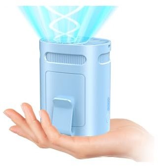 Body Fan Under Shirt Mini Waist Fan-Belt Attached Fans Neck Cooling Ring Around Neck with Lanyard Rechargable Power Cooler Ac Waistband T Shirt,Hangs Necklace Fans for Adults Children Gifts Blue