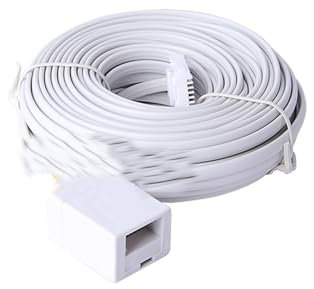 FunWorth BT Telephone Extension Cable, Male to Female Phone Line Cord, 10-Meter UK Landline Cable for Home/Office, Fax, Modem, Router, (Compatible with 6P4C & 6P2C) (10-Meter)