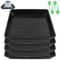 Lot de 4 soucoupes carrées de 30 cm pour Pots de Moins de 26cm pour Pots de Fleurs d'intérieur et d'extérieur - Plateau d'égouttement en Plastique pour Plantes en Pot (Noir, 30 cm)